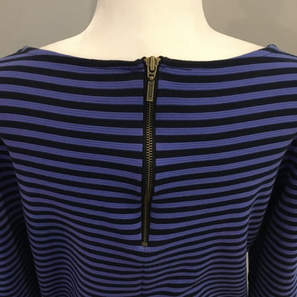 Old Navy ¾ Sleeve Blue & Black Stripe Sheath Dress - Picture 4 of 9
